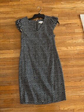 Calvin Klein Black and White Polka Dot Midi Dress